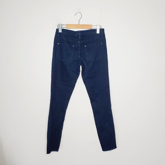 CLUB MONACO Dark Rinse Raw Hem Skinny Jeans - Picture 4 of 12